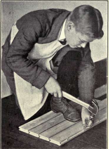 Fig. 38. Blind Nailing and Use of a Nail Set.