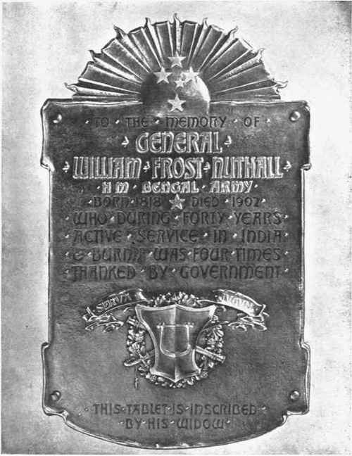 Fig. 11 Memorial tablet of embossed and chased copper inlaid with silver and wax.