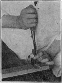 Fig. 81. Position of Hands, Vertical Chiseling