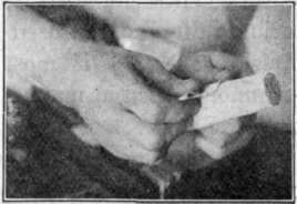 Fig. 94. Sandpapering Curved Surface