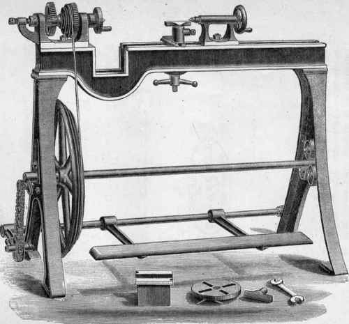 PLATE X.  BACK GEARED LATHE, WITH GAP FOR METAL.