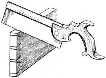 Fig. 275.     Cutting away the Half Dovetails.