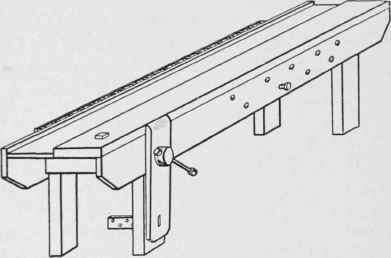The bench complete with vise and tool rack