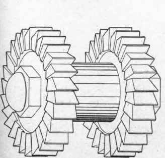 Fig. 207. Side Milling Cutters Mounted as a Heading or Straddle Mill