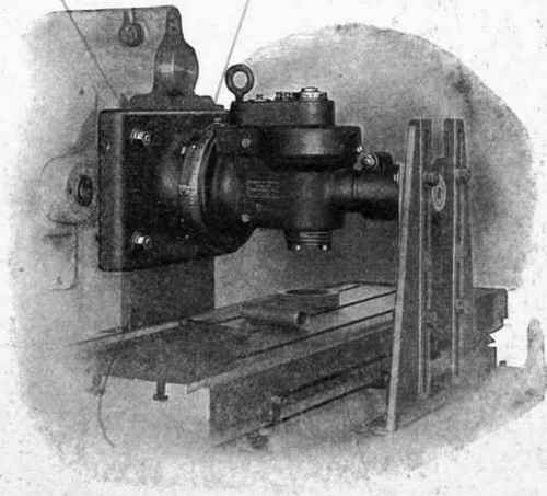 Fig. 229. Vertical Milling Head Attached to Horizontal Milling Machine
