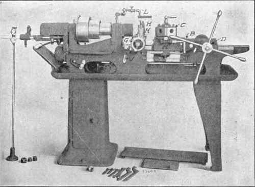 Fig. 295. Turret Lathe, Hand Revolved and Hand Fed Courtesy of Pratt and Whitney Company, Hartford, Connecticut