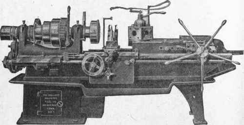 Fig. 296. Semi Automatic Turret Lathe. Turret is Automatically Revolved