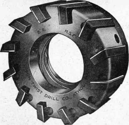Fig. 345. High Power Face Mill with High Speed Steel Teeth Courtesy of Union Twist Drill Company, Athol, Massachusetts