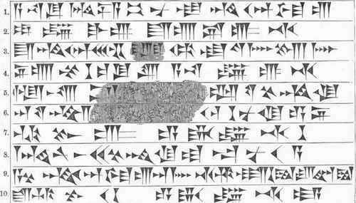 Copy And Translation Of The First Ten Lines Of Cylinder A, In The British Museum.
