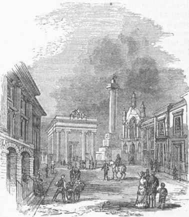 Guildhall, Public Library, and Column to commemorate the Renaming of the Town.