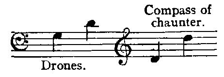 Notation: Drones G3 D4. Compass of chaunter D4 D5.