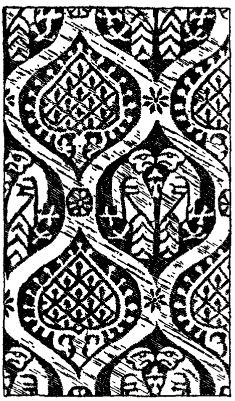 Fig. 3.  Brocaded with red silk and gold thread.