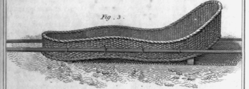 A ladder with a long, jointed handle