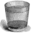 A glass of water taken from the muddy river, to show how the
fine particles worn from the stones, settle down on the bottom as a
layer of mud