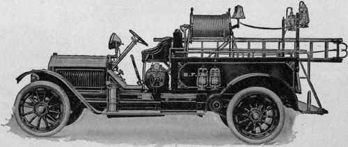 Combination Chemical Engine and Hose Car Equipped with hose reel instead of hose basket as in other types illustrated.