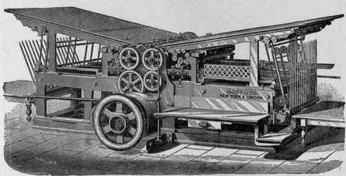 Double Cylinder Press, 1835 1900 These presses were built up to 1900 and this picture shows the latest design brought out about 1882.