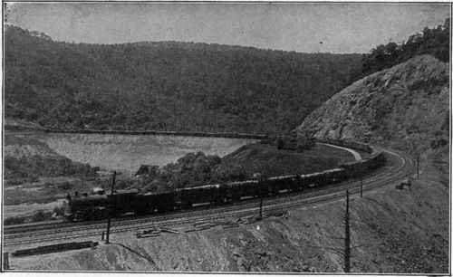 Freight Train, Eastbound, on the Horseshoe Curve*