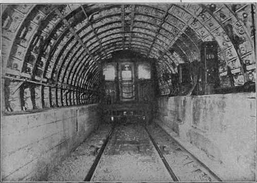 New York and New Jersey Tunnel Showing Signal and Car