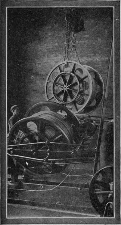 Removing Reel with Completed Strand from Forming Machine