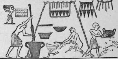 Scene in Egyptian Kitchen, Showing Use of a Large Rope to Support a Sort of Hanging Shelf