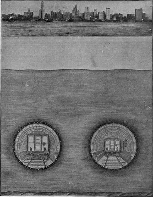 The New Short Cut to New York Hudson River Tubes of the Hudson & Manhattan R. R. Co.