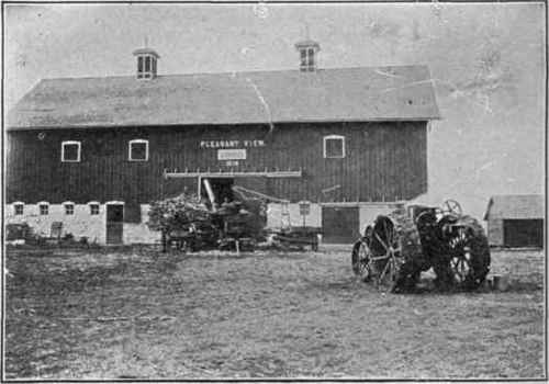 The Progressive Farmer of Today does not let His Cornstalks go to Waste in the Field, but Cuts Them with a Corn Binder and Either puts Them into a Silo or Shreds Them into Stover for His Hay loft This picture shows the husker and shredder in operation with