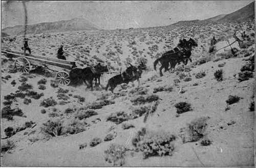 This Picture Shows the Difficulties Encountered in Hauling Poles in a Mountainous Section Along the Transcontinental Line of the Bell System
