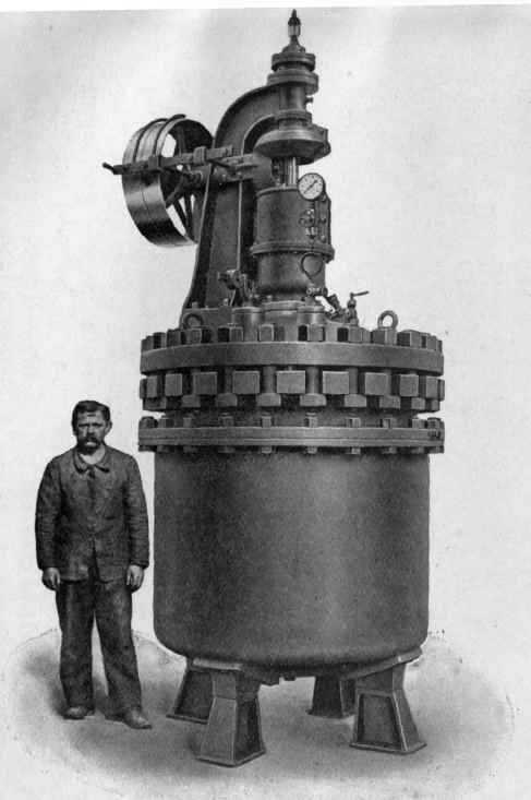Fig. 31.   Large cast iron autoclave with steam heating