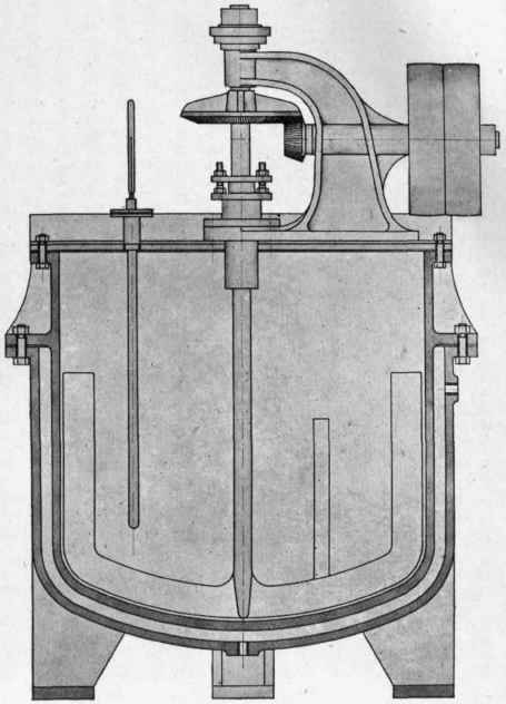 Fig. 7.   Sulphonating and nitrating pot with steam jacket.