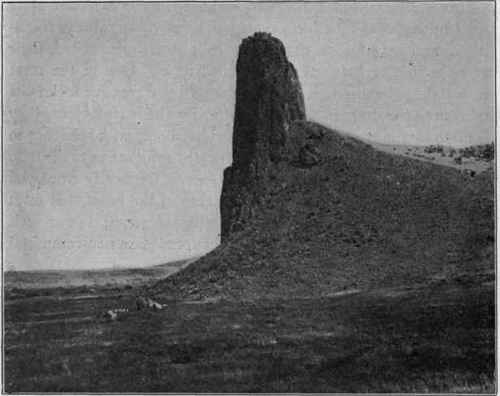Volcanic neck, Colorado. (U. S. G. S).