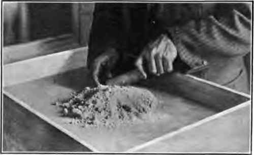 Loading charge into mold.