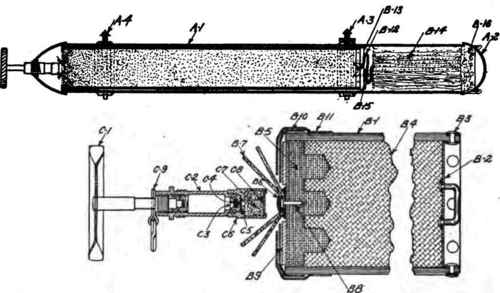 Sectional drawing of aeroplane flare.