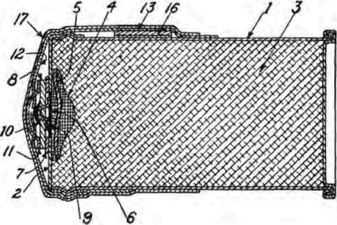 Sectional drawing of smoke torch.